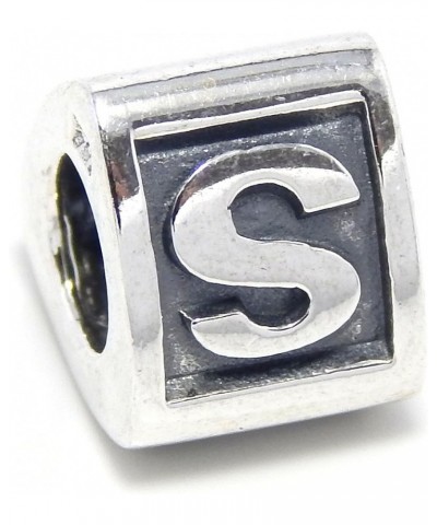 925 Sterling Silver Alphabet Triangle Charm Bead S $12.47 Bracelets