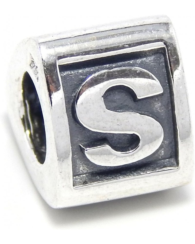 925 Sterling Silver Alphabet Triangle Charm Bead S $12.47 Bracelets