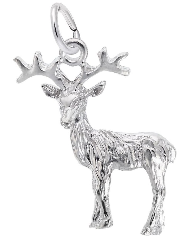 Reindeer Charm, Charms for Bracelets and Necklaces White Gold $22.37 Bracelets