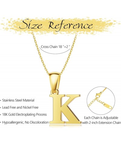 Gold Initial Pendant Necklaces Set for Women Girls, Personalized 18K Gold Plated Stainless Steel Dainty Letter Necklace, Tren...