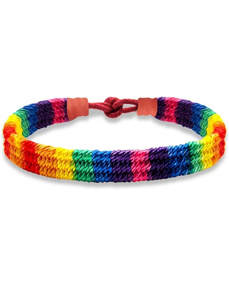 Rainbow LGBT Pride Bracelet Handmade Braided Friendship String Bracelet for Gay & Lesbian LGBTQ Wristband Adjustable Size Red...