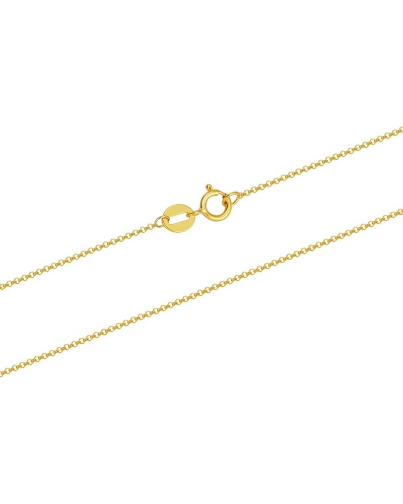 14k Yellow Gold 0.8mm-1.5mm Thin Gold Chain Necklace with Spring Clasp, Cable Chain/Cuban Link Curb Chain/Rope Chain/Rolo Cha...