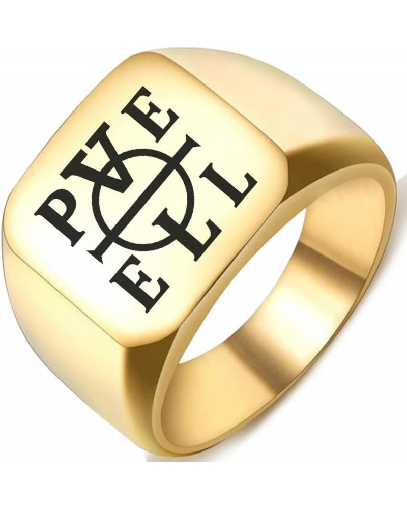 Laser Engraved Pele Enochian Of Solomon Silver Stainless Steel Men's Womens Magic Ring $9.43 Rings