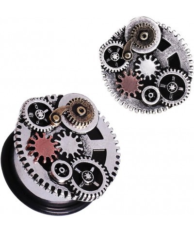 Pair of 00 Gauge (10mm) Single Flared Steampunk Gear Menagerie Plugs $12.15 Body Jewelry