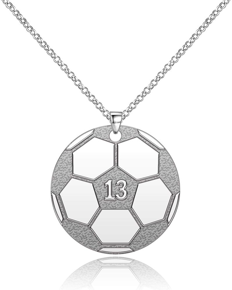 Stainless Steel Personalized Number Necklaces for Athletes Sports Team Jersey Number Pendant Chain Soccer Football Basketball...