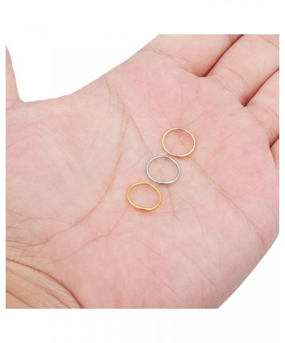 316L Surgical Steel Seamless Continuous Hoop Rings Nose Eyebrow Tragus Lip Ear Ring BCR 22 Gauge 8MM,10MM 3PCS - 10mm Mix Col...