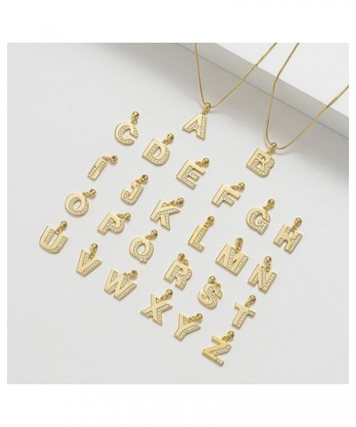 14K Gold Plated Letter Dangle Charms Initial A to Z Beads, 925 Sterling Silver Personalized Spacer Alphabet Name Necklace Pen...