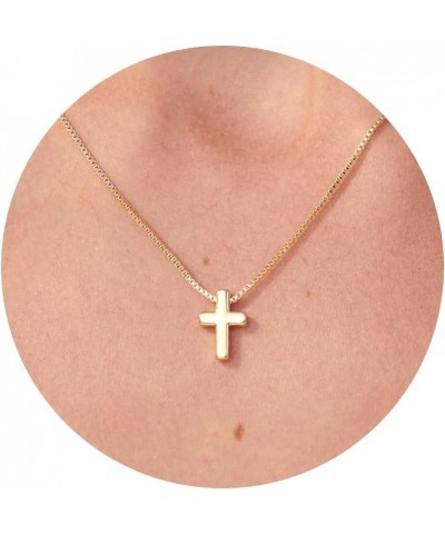 Cross Necklace for Women, Gold Cross Necklace 14K Gold Plated Dainty Necklace Simple Jewelry for Women Small Cross Gold $11.2...