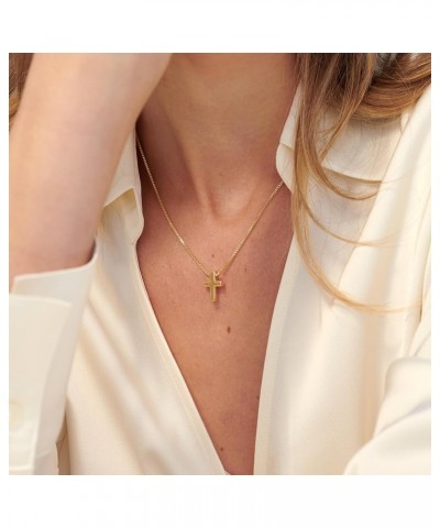 Cross Necklace for Women, Gold Cross Necklace 14K Gold Plated Dainty Necklace Simple Jewelry for Women Small Cross Gold $11.2...