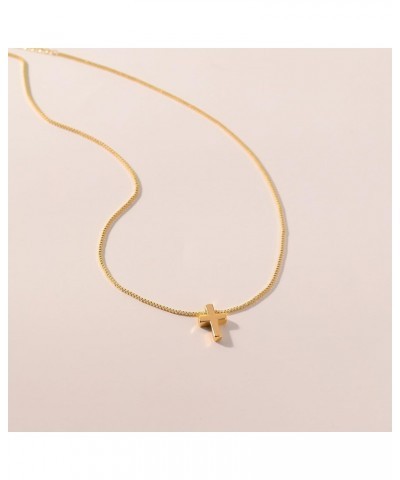 Cross Necklace for Women, Gold Cross Necklace 14K Gold Plated Dainty Necklace Simple Jewelry for Women Small Cross Gold $11.2...