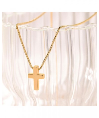 Cross Necklace for Women, Gold Cross Necklace 14K Gold Plated Dainty Necklace Simple Jewelry for Women Small Cross Gold $11.2...