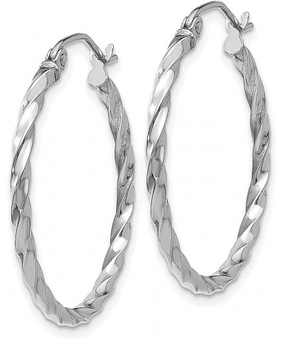 14K White Gold Twist Hoop Earrings 14K White Gold - 22mm - 0.87 inch $65.16 Earrings