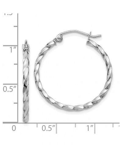 14K White Gold Twist Hoop Earrings 14K White Gold - 22mm - 0.87 inch $65.16 Earrings