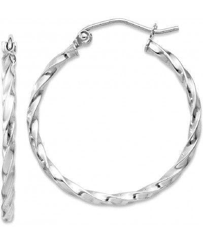 14K White Gold Twist Hoop Earrings 14K White Gold - 22mm - 0.87 inch $65.16 Earrings