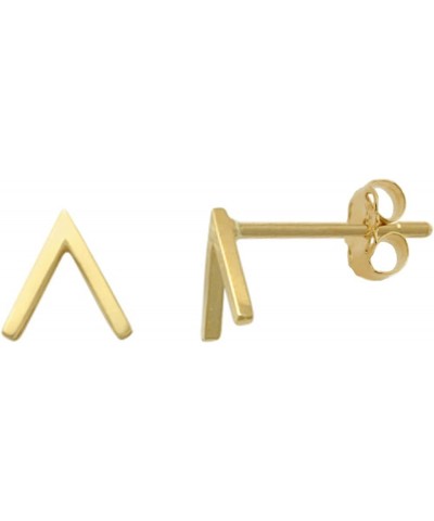 14K Yellow Gold V-Shaped Minimalist Stud Earrings Push Back $35.39 Earrings