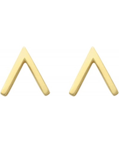 14K Yellow Gold V-Shaped Minimalist Stud Earrings Push Back $35.39 Earrings