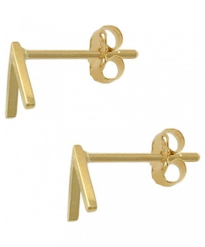 14K Yellow Gold V-Shaped Minimalist Stud Earrings Push Back $35.39 Earrings