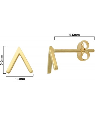 14K Yellow Gold V-Shaped Minimalist Stud Earrings Push Back $35.39 Earrings