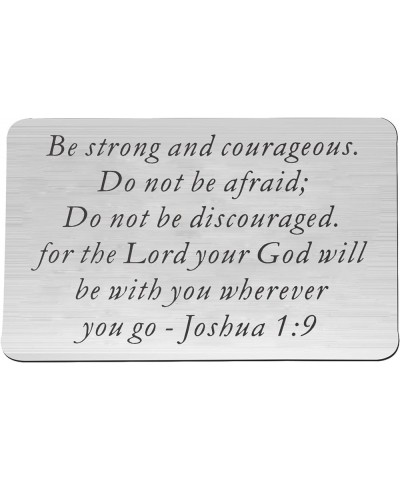 Christian Keychain Be Strong and Courageous Joshua 1:9 Bible Verse Dog Tag Keychain Religious Jewelry Wallet Card Insert $10....