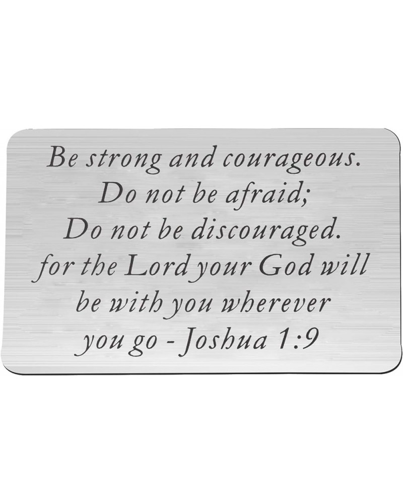 Christian Keychain Be Strong and Courageous Joshua 1:9 Bible Verse Dog Tag Keychain Religious Jewelry Wallet Card Insert $10....