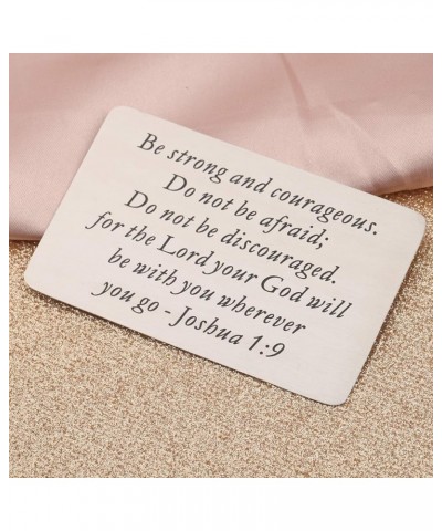 Christian Keychain Be Strong and Courageous Joshua 1:9 Bible Verse Dog Tag Keychain Religious Jewelry Wallet Card Insert $10....