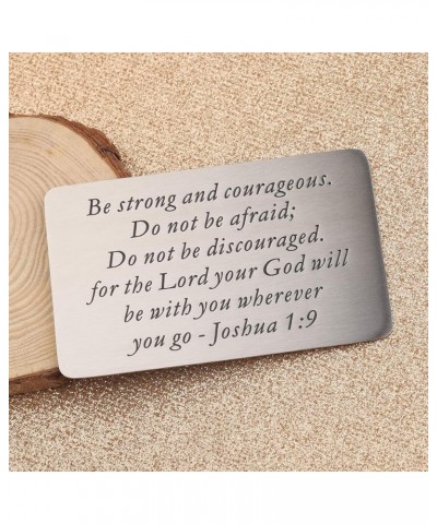 Christian Keychain Be Strong and Courageous Joshua 1:9 Bible Verse Dog Tag Keychain Religious Jewelry Wallet Card Insert $10....