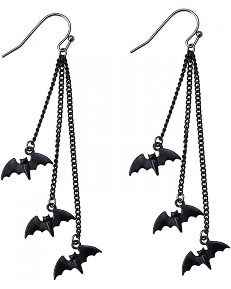 Halloween Black Halloween Bat Earrings Dangle Hook Earrings Party Jewellery Gift for Women Girls, one size $4.44 Earrings