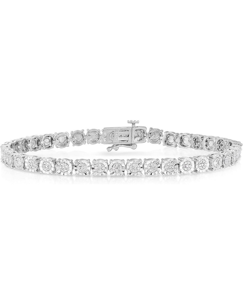 Eva 0.25 Carat Miracle Set Diamond Bracelets for Women, Hypoallergenic, 925 Sterling Silver, Size 7.50 or 7.25 Eva 1 $47.00 B...