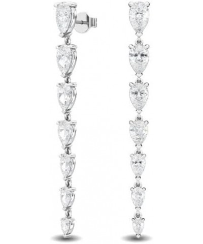 Stunning 1-5 Carat (ctw) White Gold Pear Shape LAB GROWN Diamond Drop Earrings (Color E-F Clarity VS2-SI1) Platinum 2.5 carat...