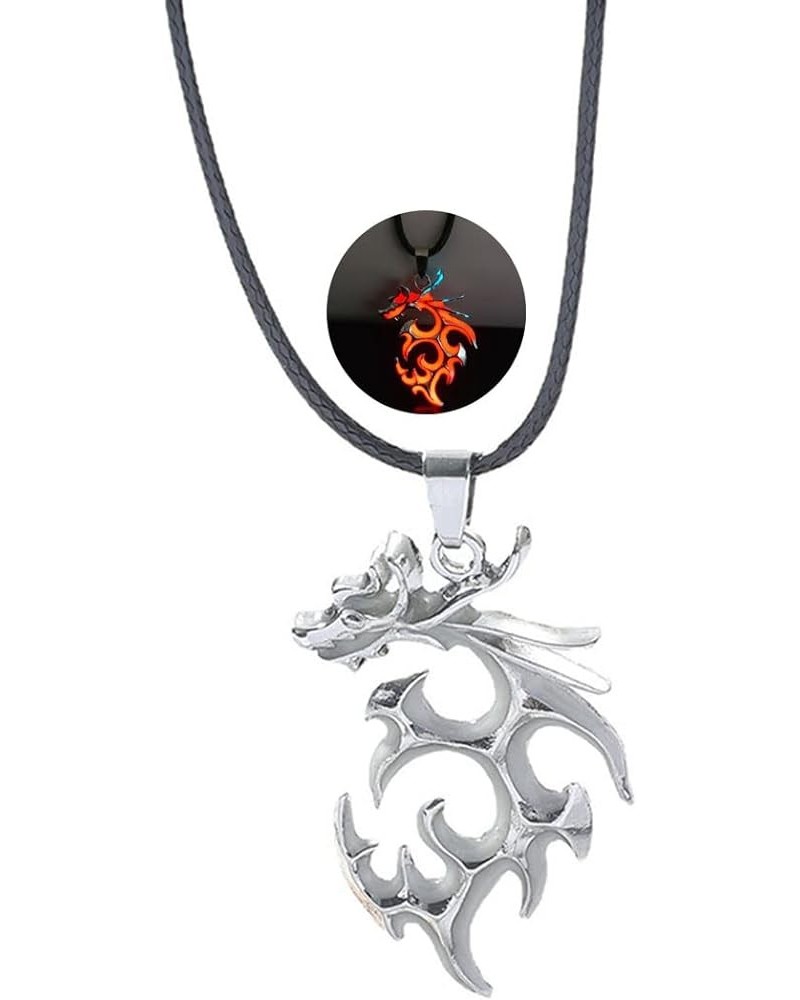 Luminous Dragon Pendant Necklace Jewelry Fluorescent Flying Dragon Necklace for Woman Girl Red $7.79 Necklaces