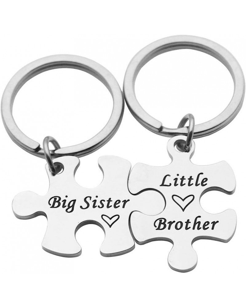 Sister Brother Keychain Set Big Brother Gifts Little Sister Gifts Sibling Puzzle Keychain Family Jewelry Big Sister Little Br...