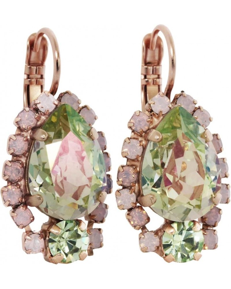 Rose Goldtone Teardrop Surrounding Crystal Mosaic Earrings, Pina Colada" Multi Color Iridescent 1259/1 1063mr $31.08 Earrings