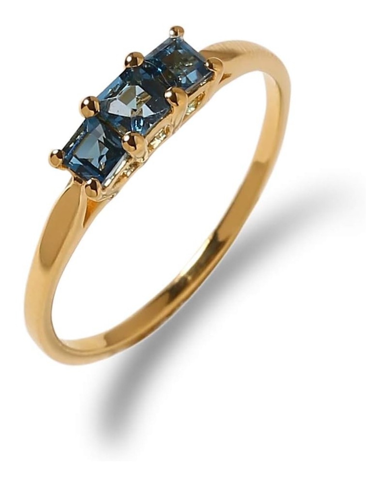 0.65 ct. t.w. London Blue Topaz 3 Stone Ring 10kt Yellow Gold Jewelry $48.75 Rings