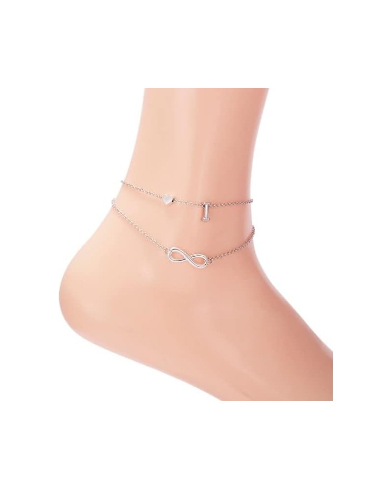 Bohemia Style Layered 26 Letter Heart Infinity Anklet for Women Summer Beach Initial Anklet On Foot Ankle Jewelry Travel Gift...