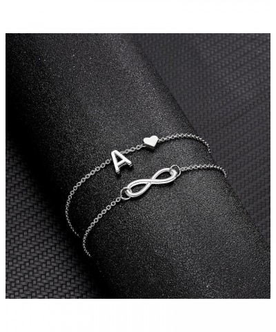 Bohemia Style Layered 26 Letter Heart Infinity Anklet for Women Summer Beach Initial Anklet On Foot Ankle Jewelry Travel Gift...