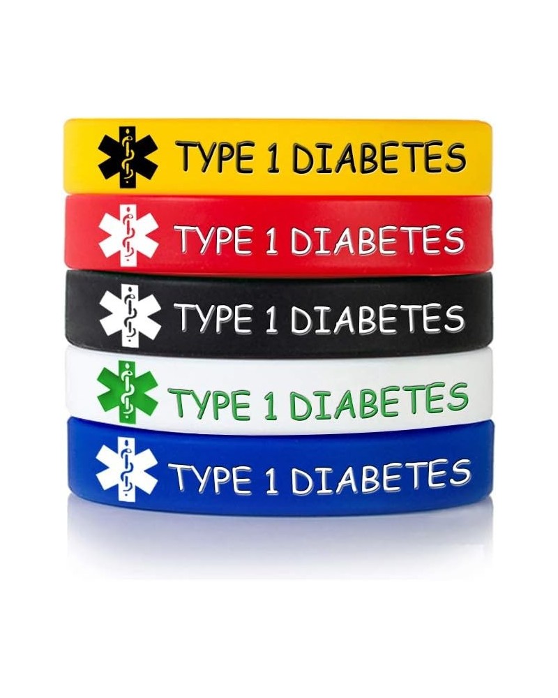 MZZJ Custom Engraving Medical Alert ID Jewelry Allergy ID Food Drug Allergy Bracelet,100% Silicone Rubber ID Bracelet Band,5 ...