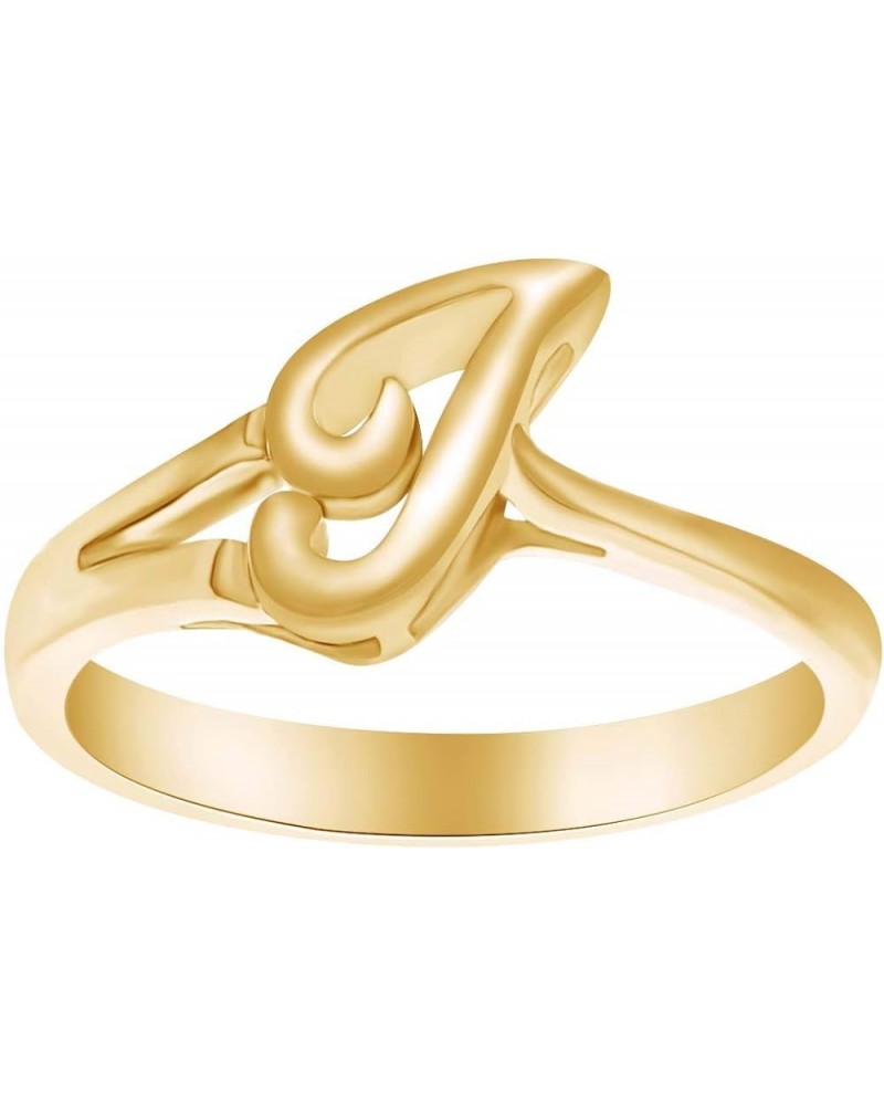 Alphabet Letter A-Z Initial Fashion Engagement Ring in 14k Yellow Gold Over Sterling Silver Initial " F " Alphabet $33.32 Rings