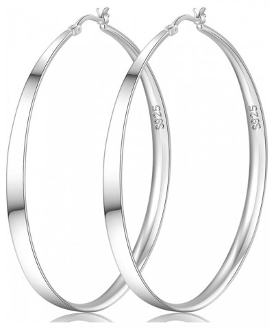 Silver Hoop Earrings for Women S925 Sterling Silver Hoop Earrings Lightweight Large Hoop Earrings Hypoallergenic Big Hoop Ear...