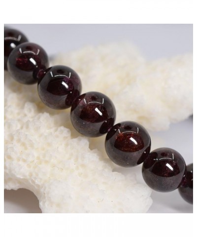 Gem Semi Precious Gemstone 8mm Round Beads Stretch Bracelet 7 Inch Unisex Red Garnet $9.89 Bracelets