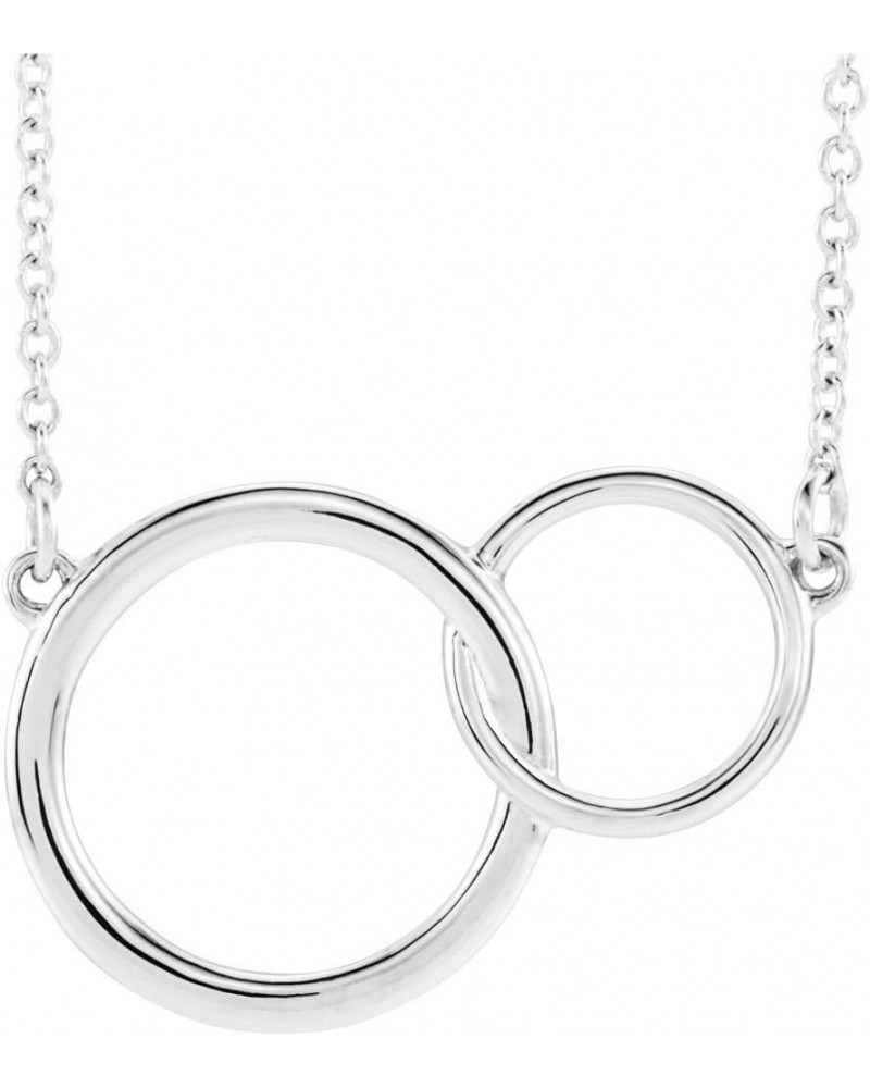 925 Sterling Silver Polished Interlocking Circle Necklace Jewelry Gifts for Women $43.43 Necklaces