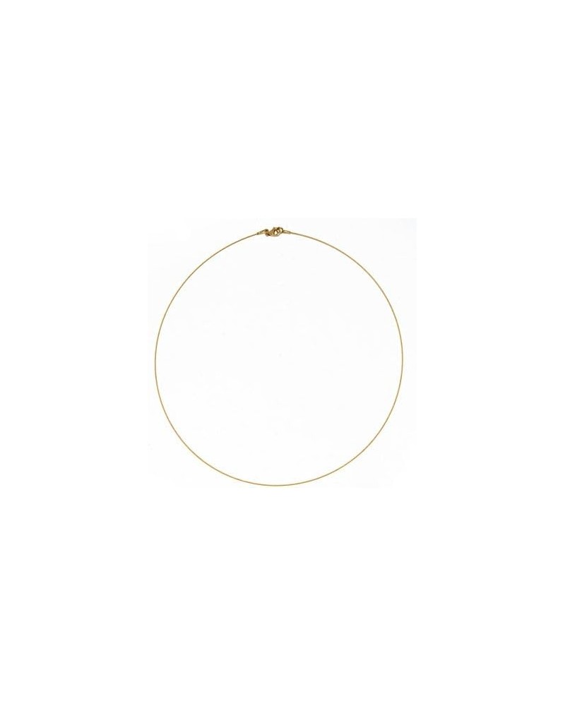 Italian Solid 14KT Yellow Gold Dainty 0.50mm Twist Cable Collar Neck Wire Necklace - Gold Omega Necklace - 16" or 18"- Gold C...