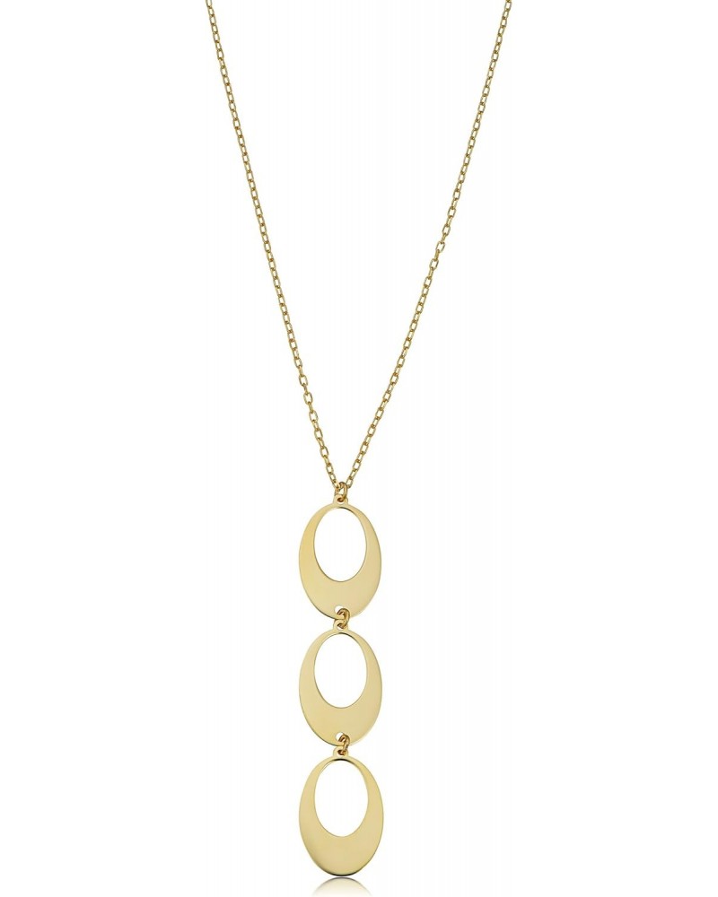 14k Yellow Gold Triple Oval Drop Necklace (adjusts from 17 to 17.5 inch) $64.07 Necklaces