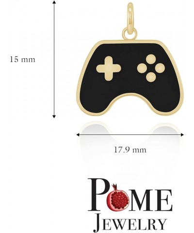 Gaming Controller Pendant Necklace in Solid 14k Gold, Gamer Gifts, Made in America 16" Necklace Yellow Gold Red Enamel $85.75...