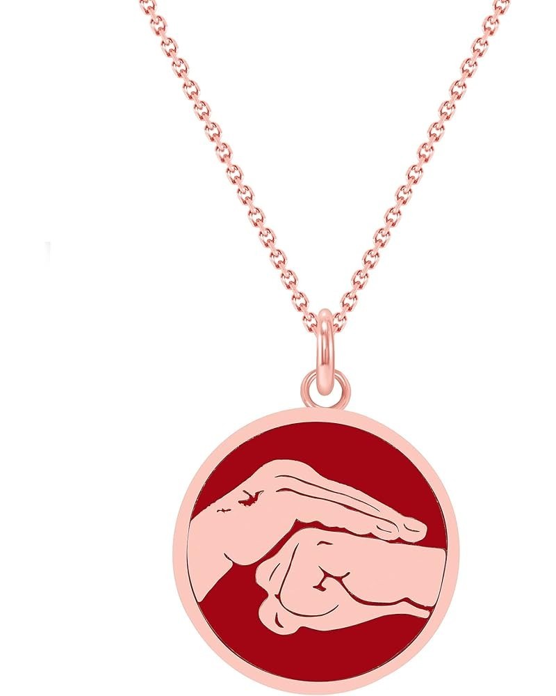 Martial Arts Karate Pendant Necklace in Solid 14k Gold, Made in America Pendant Only Red Enamel Rose Gold $149.85 Necklaces