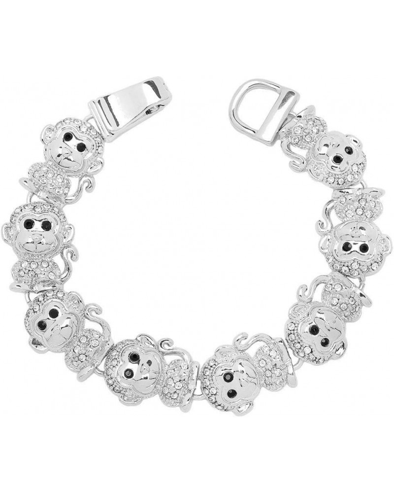 Monkey Fashionable Chain Bracelet - Sparkling Crystal - Magnetic Clasp - Unique Gift and Souvenir $10.79 Bracelets