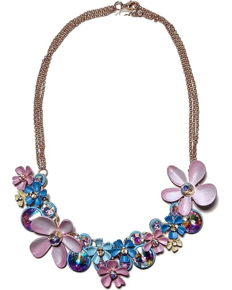 Flower Statement Necklace Pink Blue $23.65 Necklaces