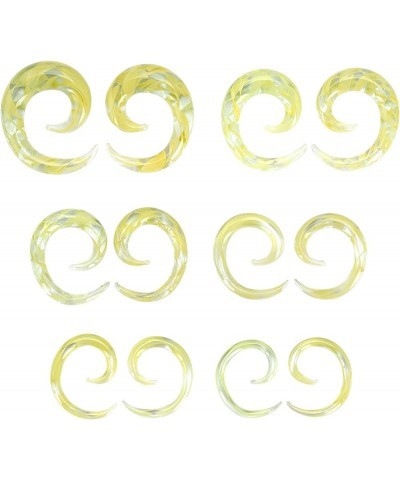 2 PC Glass Ear Tapers Plugs 8G-00G Spiral Gauges Piercing Jewelry Set 8G(3mm) Yellow $6.29 Body Jewelry