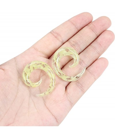 2 PC Glass Ear Tapers Plugs 8G-00G Spiral Gauges Piercing Jewelry Set 8G(3mm) Yellow $6.29 Body Jewelry