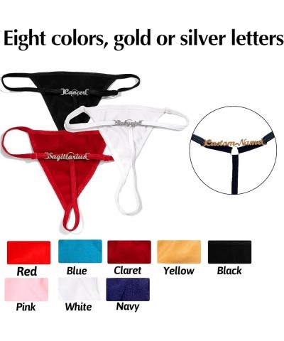 Custom Name Waist Chain Thong for Women Personalized Litter Golden Silver Chain Body Jewelry Panties Birthday Gift Claret $15...