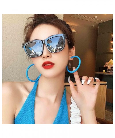 Fashion Candy Color Big Hoop Earrings for women Multiple Colors to choose from- 2.6" x 2.6" x 0.2" punk drop earrings geometr...